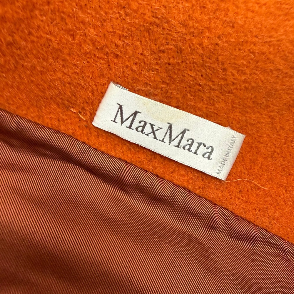 MAXMARA Burnt Orange Oversized Shawl Collar Wool Blend Cocoon Coat- DAMAGED - Picture 10 of 16